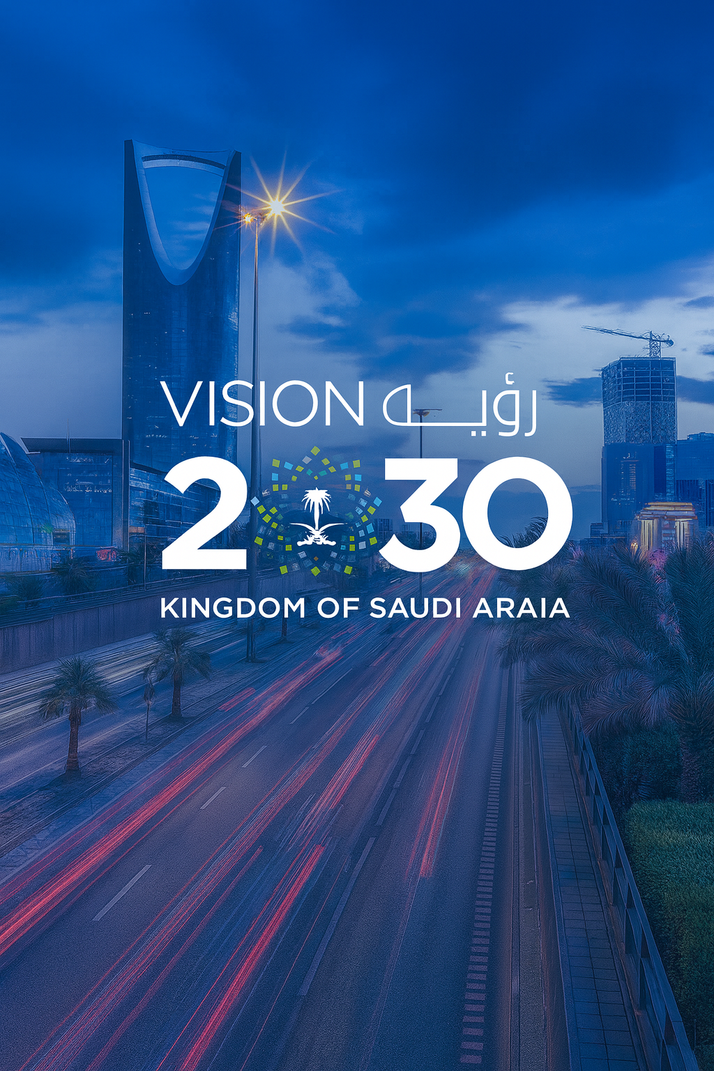 Vision 2030 with Riyadh Cityscape
