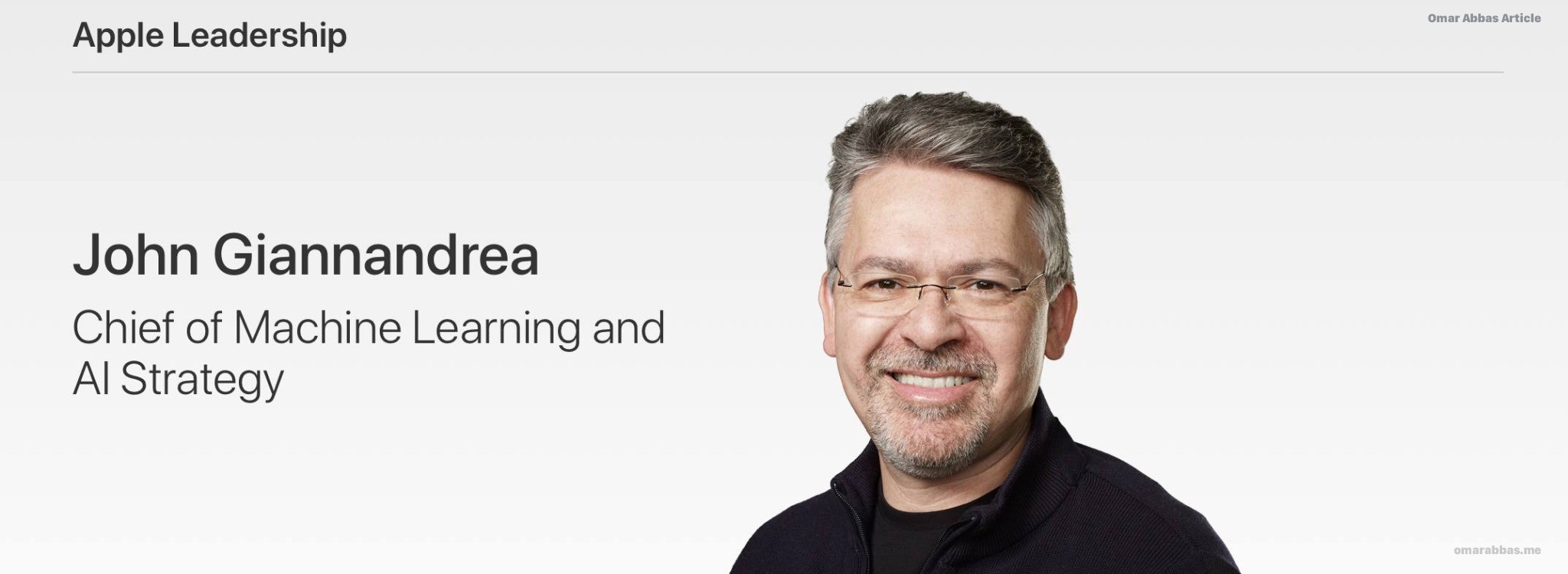 John Giannandrea during Apple’s AI leadership transition in December 2025