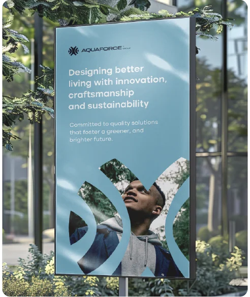 Aquaforce symbol: Designing better living with innovation and craft
