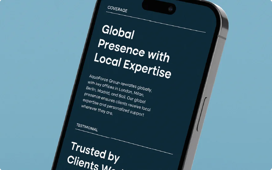 Aquaforce symbol: Local insight, international scale